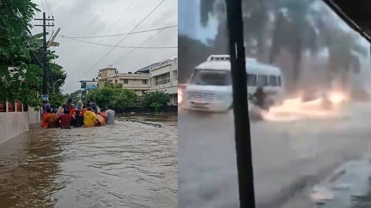 Kerala Rains: Due to the heavy rains in Kerala, people are reeling under floods Kerala Rains Video: முன்கூட்டியே கேரளாவை எட்டிய பருவமழை.. கனமழை, வெள்ளத்தால் தத்தளிக்கும் பொதுமக்கள்..!