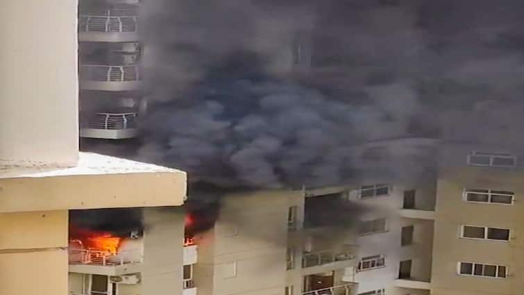 Fire Breaks Out At Lotus Boulevard Society Noida Sector 100 AC Explosion None Hurt Fire Breaks Out At Noida Apartment As AC Explodes Amid Blazing Temperatures In Delhi-NCR, Video Surfaces