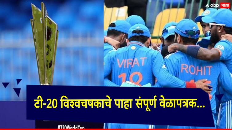 ICC T-20 World Cup 2024 full match schedule, all team full squad, points table, player list ICC T-20 World Cup 2024:  टी-20 विश्वचषकातील 20 संघाचा Full Squad अन् संपूर्ण वेळापत्रक, सामने कुठे बघाल? पाहा एका क्लिकवर