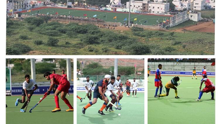 All India Hockey Tournament Bhopal, Bhubaneswar, New Delhi and Bangalore qualifies the semifinals - TNN கோவில்பட்டியில் அகில இந்திய ஹாக்கி போட்டி-  அரையிறுதிக்கு முன்னேறிய அணிகள்