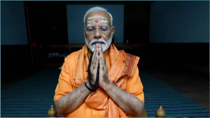 On Thursday, the PM arrived at the rock memorial via a ferry operated by the state-run shipping corporation and began his meditation in the 'dhyan mandapam.'