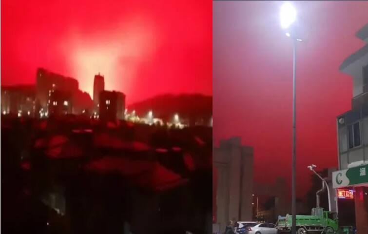 China Sky Turn Blood Red : चीन के शहर में रात होते ही आसमान हो गया खून जैसा लाल, बुरी तरह डर गए लोग, क्या है वजह China Dinghai District of Zhoushan City turned blood red sparking earthquake and nuclear explosion fears in residents China Sky Turn Blood Red : चीन के शहर में रात होते ही आसमान हो गया खून जैसा लाल, बुरी तरह डर गए लोग, क्या है वजह