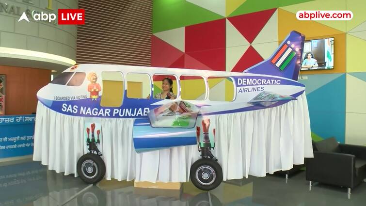 LS Elections 2024: Polling Sales space in Mohali Adorned in Airport Theme to Excite Voters | ABP Information