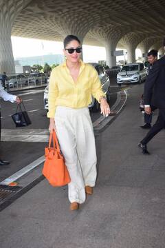 येलो शर्ट, व्हाइट ट्राउजर पहन एयरपोर्ट पर स्पॉट हुईं Kareena Kapoor, भयंकर गर्मी में एक्ट्रेस का दिखा कूल अंदाज