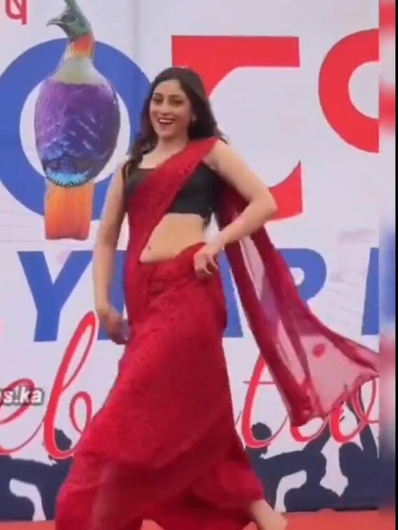 लाल साड़ी पहनकर लड़की ने किया डांस, वीडियो हुआ वायरल