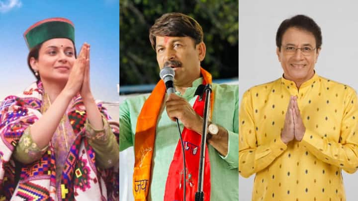 Actors like Suresh Gopi, Ravi Kishan, and Kangana Ranaut are among those contesting for the Lok Sabha Polls 2024.