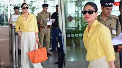 येलो शर्ट, व्हाइट ट्राउजर पहन एयरपोर्ट पर स्पॉट हुईं Kareena Kapoor, भयंकर गर्मी में एक्ट्रेस का दिखा कूल अंदाज