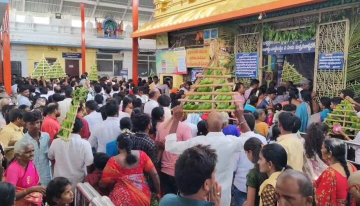 నెట్టికంటి అంజన్న దర్శనం కోసం ఉదయం నుంచే బారులు తీరిన భక్తులు