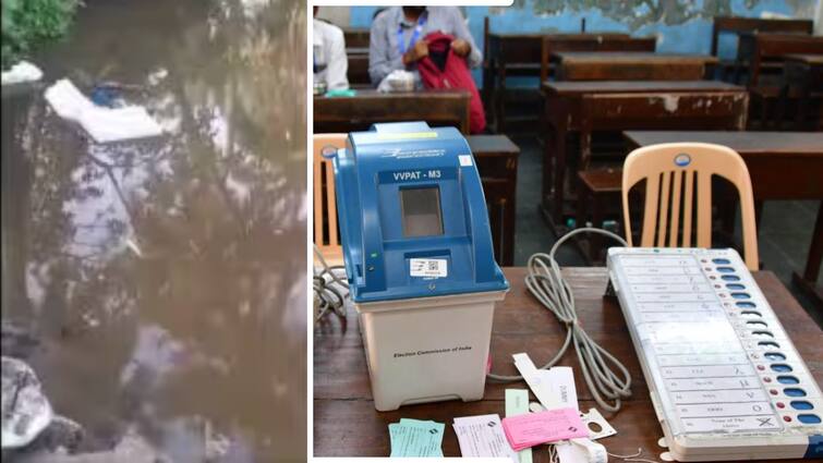 Mob throws EVM and VVPAT machine in water at a polling booth Lok Sabha Elections: ਲਓ ਜੀ ਵੋਟਿੰਗ ਦੌਰਾਨ ਲੋਕਾਂ ਨੇ ਟੋਭੇ 'ਚ ਸੁੱਟੀ EVM ਤੇ VVPAT ਮਸ਼ੀਨ, ਕੀ ਬਣਿਆ ਮਾਹੌਲ?