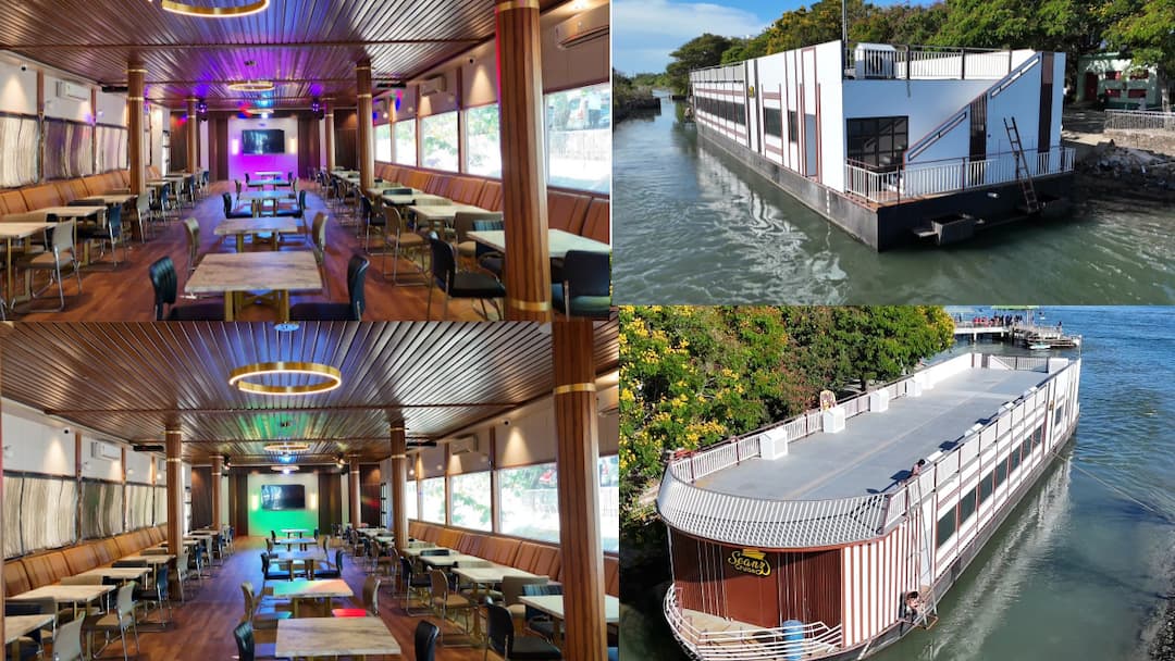 Muttukadu floating restaurant at chennai ecr Dining experience on water first time in tamil nadu tnn Seanz Cruise: ECR -இல் புதிய மகுடம்; முட்டுக்காட்டில் மிதக்கும் உணவகம்! சென்னையில் சூப்பரான ஸ்பாட் ரெடி..