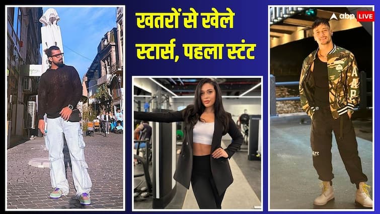 Khatron Ke Khiladi 14 Rohit Shetty shoot first stunt Asim Riaz Aashish Mehrotra Krishna Shroff perform Khatron Ke Khiladi 14 का पहला स्टंट हुआ परफॉर्म, फर्स्ट वीक में कौन होगा एलिमिनेट?