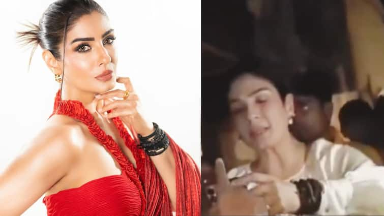 Raveena Tandon viral video allegedly attacked driver is accused of assaulting an woman police station baseless allegation 'मुझे धक्का मत दो...', Raveena Tandon को भीड़ ने घेरा, ड्राइवर पर महिला से मारपीट का आरोप