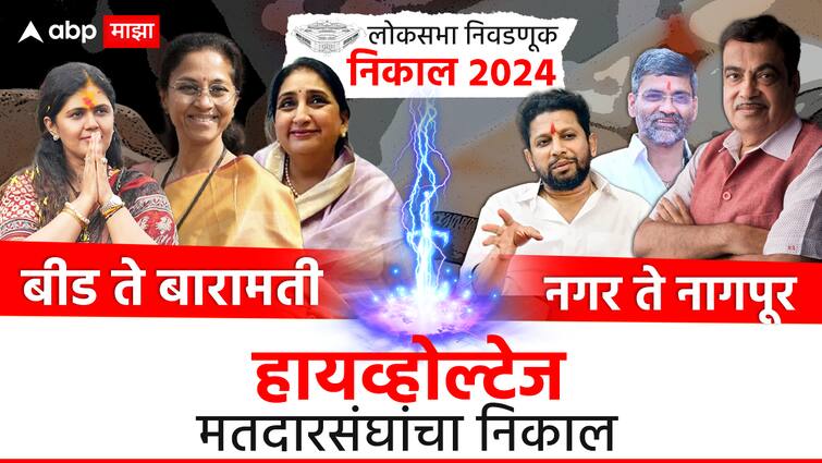 Lok sabha Election Result 2024 high voltage fights Lok Sabha constituencies in Maharashtra Baramati Satara Kolhapur Ahmednagar Lok sabha Election Result 2024: महाराष्ट्रातील 10 हायव्होल्टेज मतदारसंघाचा निकाल काय लागला, कोणाचा विजय अन् कोणाचा पराभव?