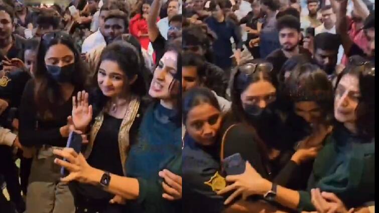 premalu actress mamitha baiiju chennai fans gather video goes viral Watch Video : செல்ஃபீ கேட்டு சுற்றி வளைத்த ரசிகர்கள்.. கூட்டத்தில் திணறிய பிரேமலு நடிகை