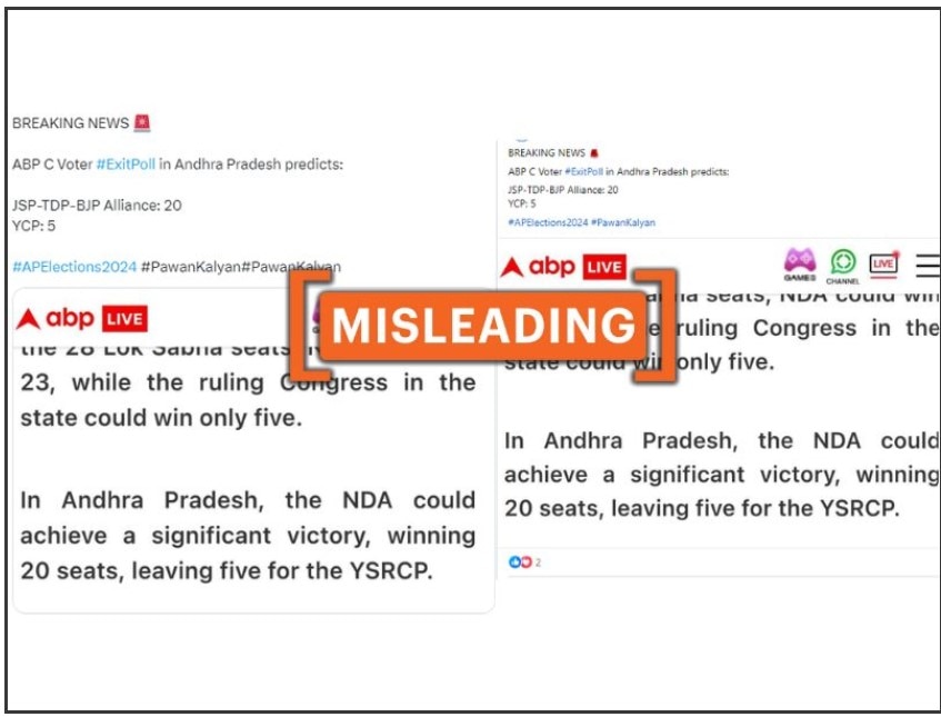 Fact Check: Images, Videos Of ABP CVoter Survey Circulated With False And Misleading Context