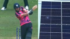 नहीं देखा होगा ऐसा छक्का, सोलर पेनल के उड़ गए परखच्चे; देखें वायरल वीडियो