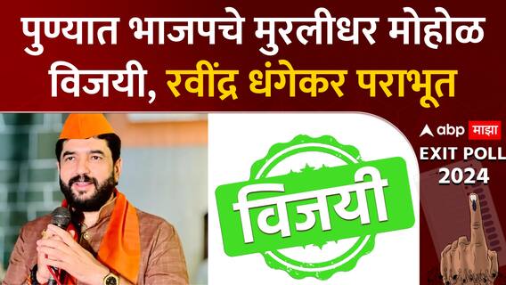 Murlidhar Mohol wins Pune : पुण्यात भाजपचे मुरलीधर मोहोळ विजयी, रवींद्र धंगेकर पराभूत