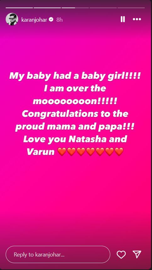 Varun-Natasha Welcome Baby Girl: Karan Johar Congratulates Couple, Arjun Kapoor Says 'Papa No.1 Casting Done