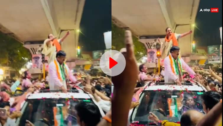 Maharashtra: कांग्रेस MLA यशोमति ठाकुर ने माधवी लता के अंदाज में चलाया 'तीर', वायरल हुआ वीडियो congress mla yashomati thakur directed imaginary arrow like madhvi latha after bjp defeat in amravati Maharashtra: कांग्रेस MLA यशोमति ठाकुर ने माधवी लता के अंदाज में चलाया 'तीर', वायरल हुआ वीडियो