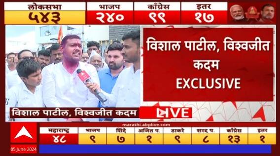 Vishal Patil Vishwajeet Kadam EXCLUSIVE : विशाल पाटलांना नाईलाजाने अपक्ष लढावं लागलं : विश्वजीत कदम