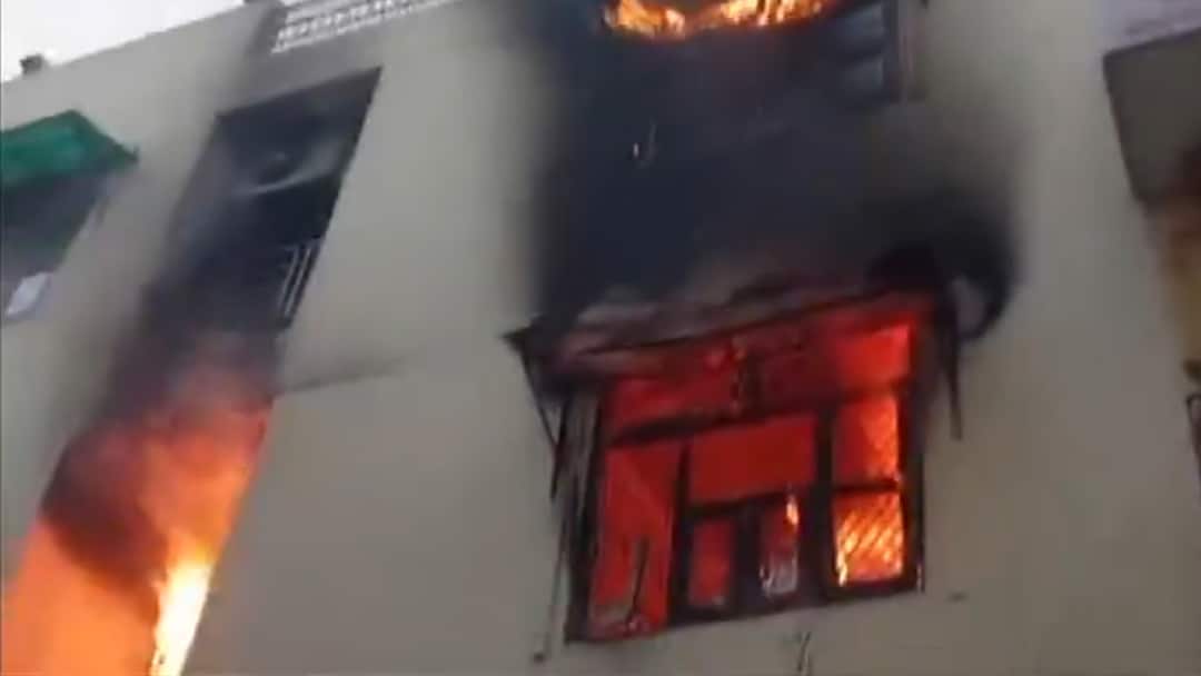 AC Explosion Leads To Massive Fire In 2-Storey Ghaziabad House Ghaziabad Fire AC Unit Explosion AC Explosion Leads To Massive Fire In 2-Storey Ghaziabad House