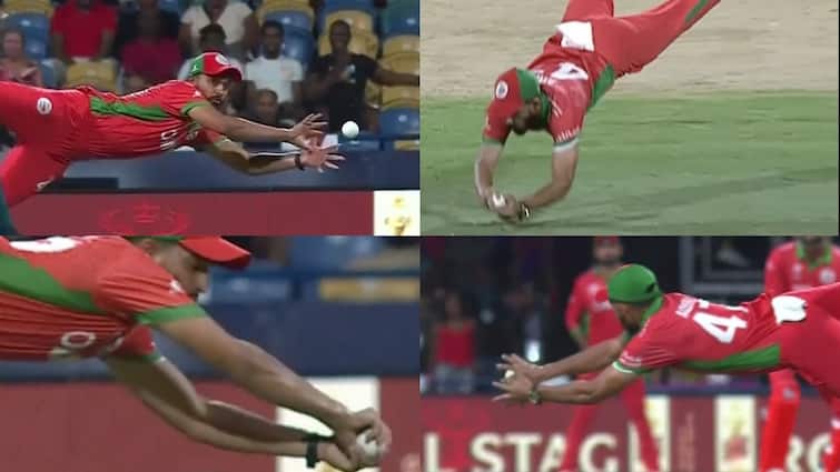 ओमान के कप्तान ने लपका T20 World Cup 2024 का बेस्ट कैच, वीडियो देखकर आप भी करेंगे तारीफ ओमान के कप्तान ने लपका T20 World Cup 2024 का बेस्ट कैच, वीडियो देखकर आप भी करेंगे तारीफ