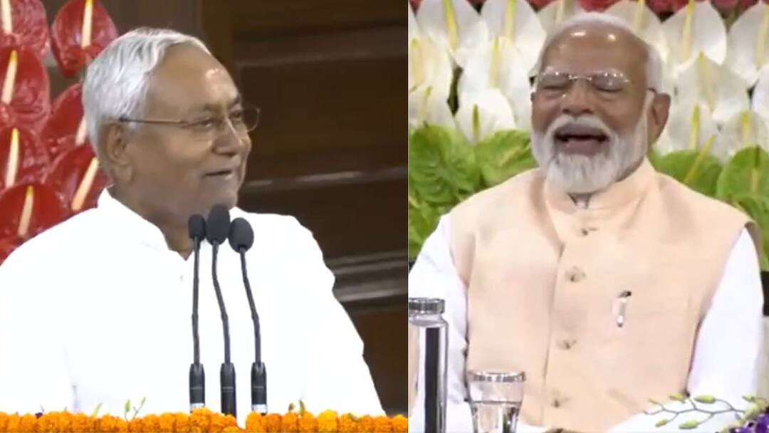 Modi 3.0 NDA Meeting: మోదీని కడుపుబ్బా నవ్వించిన నితీశ్, NDA సమావేశంలో కాసేపు కోలాహలం nitish kumar hilarious speech in nda meeting narendra modi government formation live updates in telugu Modi 3.0 NDA Meeting: మోదీని కడుపుబ్బా నవ్వించిన నితీశ్, NDA సమావేశంలో కాసేపు కోలాహలం