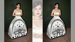 Urfi Javed: সাদা পোশাকে কালো সুতোর সূক্ষ্ম কাজ, ফুটে উঠল স্থাপত্যের নকশা, নয়া পোশাকে ফের উরফির বাজিমাত!