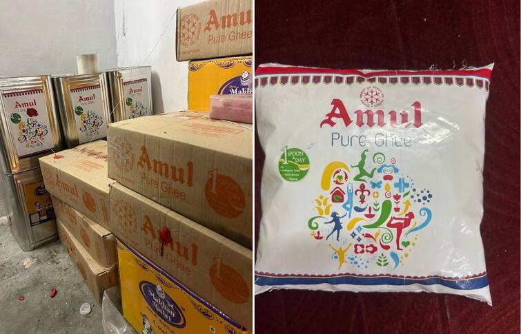 rs 70000 fake amul ghee seized Gandhinagar ગાંધીનગરમાંથી અમૂલ બ્રાન્ડનું નકલી ઘી ઝડપાયું, ૭૦,૦૦૦ની કિંમતનો ઘીનો જથ્થો જપ્ત