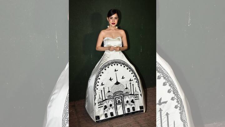 বলেন, 'তাই আমি নিজের রেড কার্পেট তৈরি করে নিয়েছি। পোশাক মনে ৯২-১০০ কেজি হবে। মনে হয় ৪৫০ মিটার।'