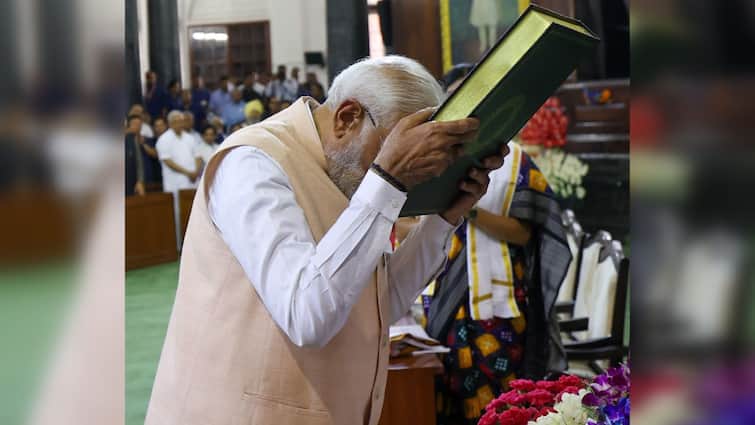 narendra modi 'Every Moment Of Life Dedicated To...': PM Modi Says As He Touches Constitution To Forehead