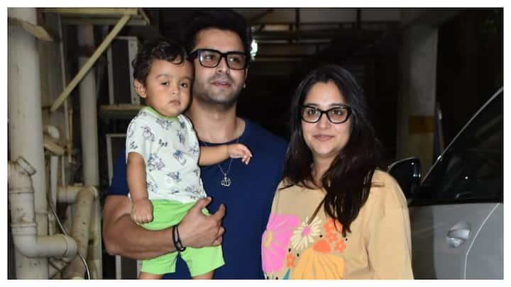 Television actors Shoaib Ibrahim and Dipika Kakar were spotted on Saturday with their son Ruhaan in Mumbai.