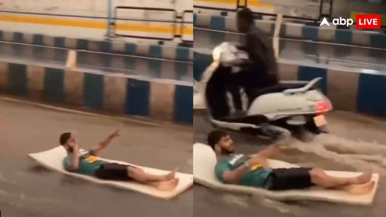 सड़क पर भर गया था पानी...पैदल चलना हो रहा था मुश्किल, लड़के ने लगाई ऐसी जुगाड़ देखकर दिमाग भन्ना जाएगा pune road was filled with water boy did such a thing you will be shocked to see it video goes viral on social media सड़क पर भर गया था पानी...पैदल चलना हो रहा था मुश्किल, लड़के ने लगाई ऐसी जुगाड़ देखकर दिमाग भन्ना जाएगा