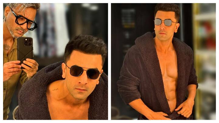 On Saturday, hair stylist Aalim Hakim shared multiple pictures of Ranbir Kapoor on Instagram. The actor is seen flaunting his new look and also 'Raha' tattoo.