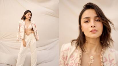 Alia Bhatt Photos : இண்டோ வெஸ்டர்ன் உடை அணிந்து, ஸ்டைலிஷ் போஸ் கொடுத்து மாஸ் காட்டியுள்ளார் ஆலியா பட்.