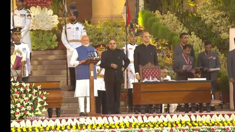 ‘Essential Narendra Damodardas Modi…’: PM Takes Oath For File Third Time period With His NDA Staff