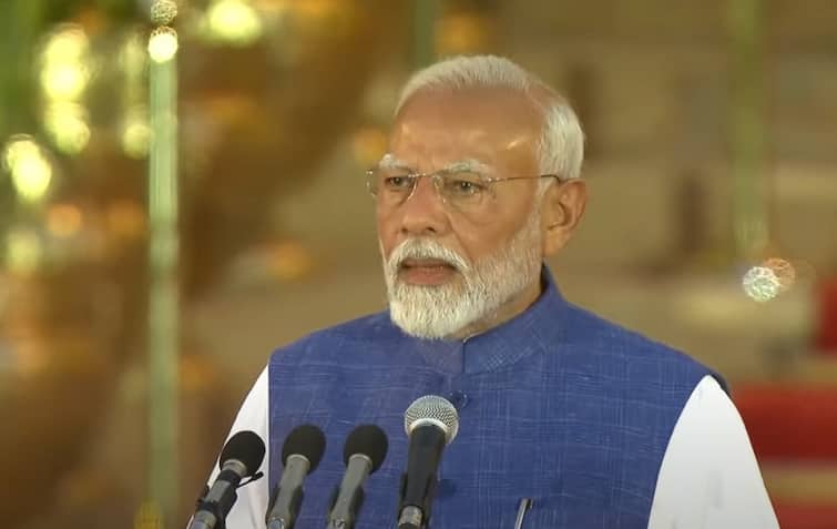 Narendra Modi took oath as Prime Minister of India  PM Modi Swearing In: 'હું નરેન્દ્ર દામોદરદાસ મોદી...' ત્રીજી વખત દેશના પ્રધાનમંત્રી બન્યા મોદી