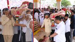 Chandrababu Naidu: रामोजी राव यांच्या पार्थिवाला चंद्राबाबूंनी दिला खांदा; शासकीय इतमामात अंत्यसंस्कार