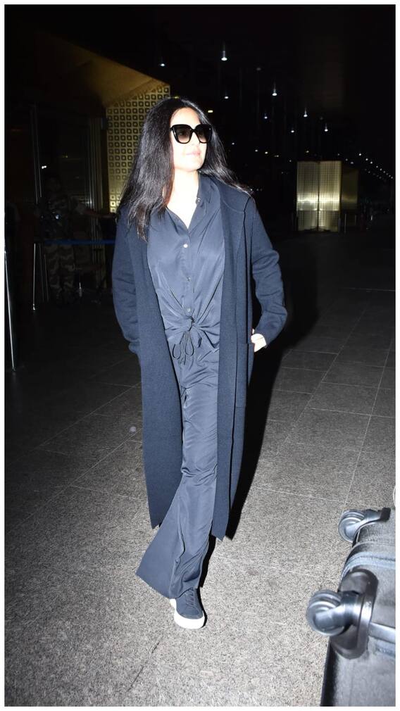 इस खास अंदाज में एयरपोर्ट पर स्पॉट हुईं कैटरीना, देखें वायरल लुक