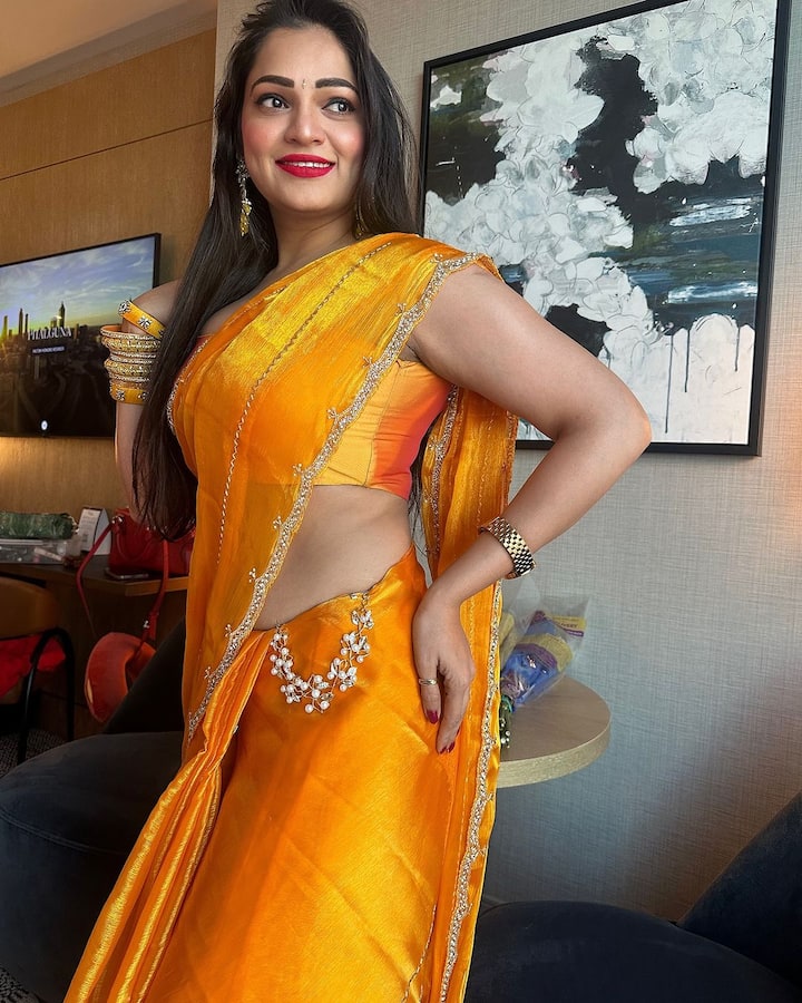 बिग बॉस अश्विनी: साड़ी में बिग बॉस की खूबसूरती अश्विनी की हाल ही में शेयर की गई शारी की तस्वीरें नेटिज़न्स का मनोरंजन कर रही हैं। फोटो क्रेडिट: अश्विनी श्री/इंस्टाग्राम
