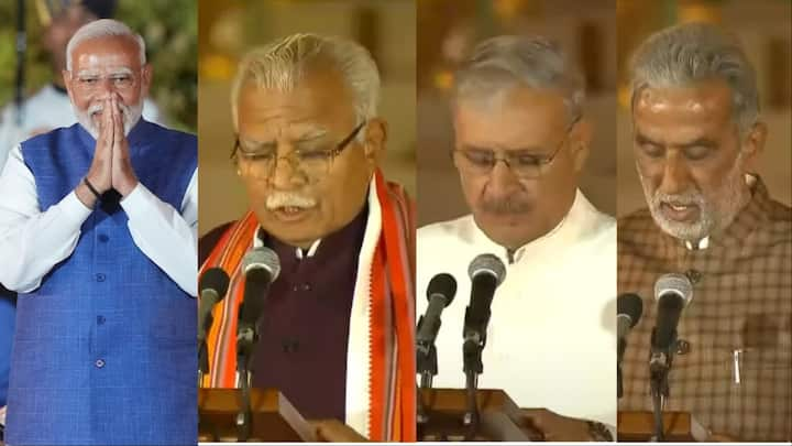 Haryana Politics: नरेंद्र मोदी तीसरी बार पीएम पद की शपथ ले चुके हैं. मोदी सरकार 3.0 में हरियाणा के 3 सांसदों को जगह मिली है. इसमें मनोहर लाल, राव इंद्रजीत सिंह और कृष्णपाल गुर्जर का नाम शामिल हैं.