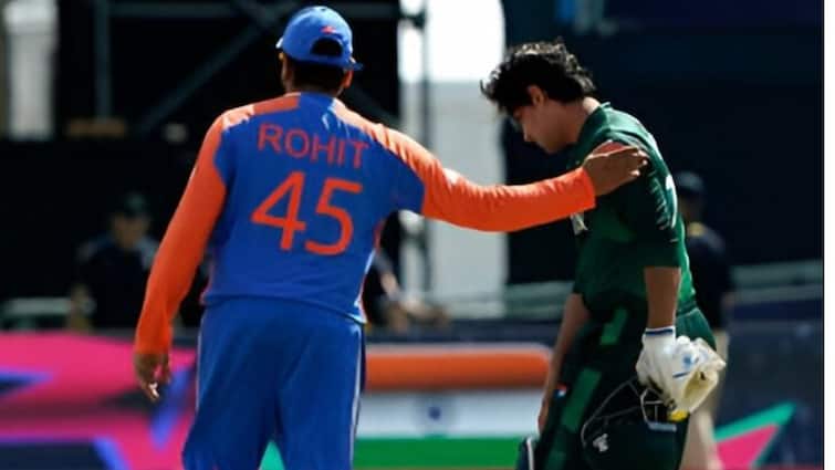 Rohit Sharma Consoles Crying Naseem Shah IND vs PAK T20 World Cup 2024 Viral Pic India vs Pakistan Rohit Sharma Consoles Crying Naseem Shah After IND vs PAK T20 World Cup 2024, Picture Goes Viral