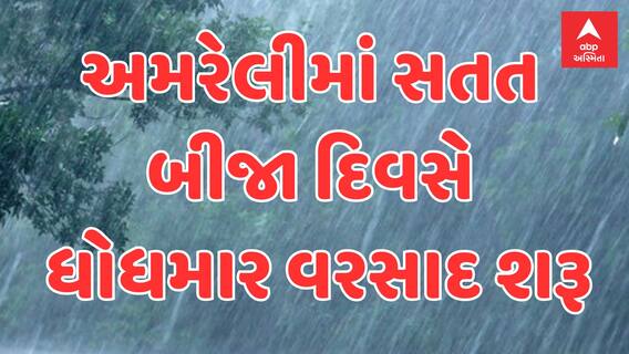 Amreli Rain | બપોર બાદ અમરેલીના વાતાવરણમાં પલટો, સતત બીજા દિવસે ધોધમાર વરસાદ શરૂ