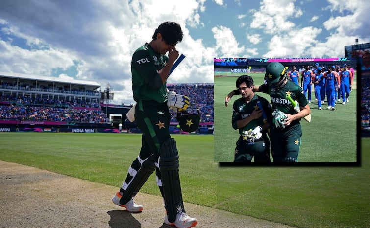 India vs Pakistan T20 World Cup 2024 Naseem Shah tears after Defeat by India T20WC 2024 IND vs PAK IND vs PAK: पाकिस्तान की हार के बाद फूट-फूटकर रोने लगे नसीम शाह, फिर शाहीन ने संभाला, देखें वीडियो