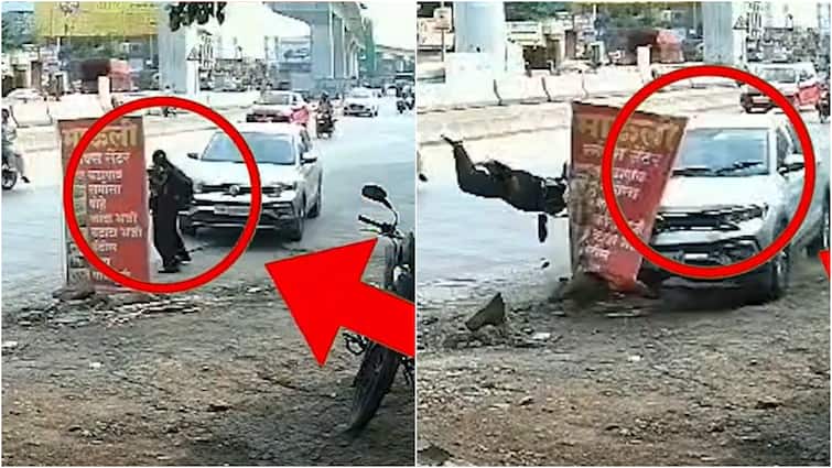 Pune Accident Pune Car Crash Speeding Car Rams Into Woman Caught On Camera CCTV Footage Maharashtra News Caught On Cam: Woman Flung In Air As Speeding Car Hits Pedestrian In Pune. No Police Complaint Lodged