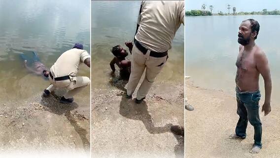 Drunked Man Floating in Pond| Hanumakonda | హనుమకొండ పట్టణం కోవెలకుంటలో మందుబాబు ఏం చేశారో చూడండి..!