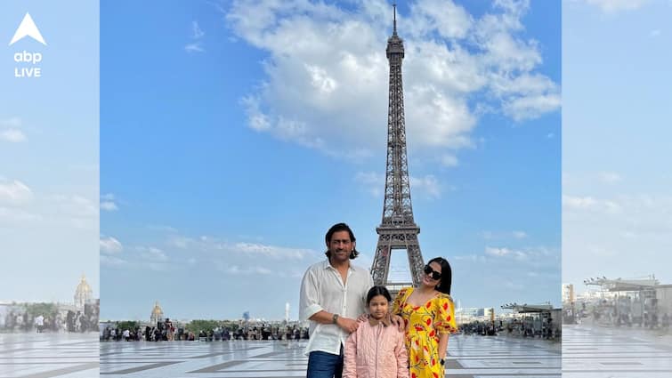 MS Dhoni Ziva Singh Dhoni in front of Eiffel Tower wife Sakshi posts photos of spending vacation