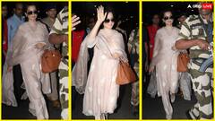Kangna Ranaut at Airport Photos: सांसद कंगना रनौत एयरपोर्ट पर बेबाक अंदाज में आईं नजर, तस्वीरें हो रहीं वायरल