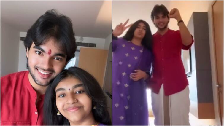 Renu Desai shares a video of Akira and Aadya getting ready for Pawan Kalyan oath taking ceremony Renu Desai:పవన్ ప్రమాణ స్వీకారం కోసం పంచెకట్టులో అకిరా - వీడియో షేర్ చేసిన రేణు దేశాయ్