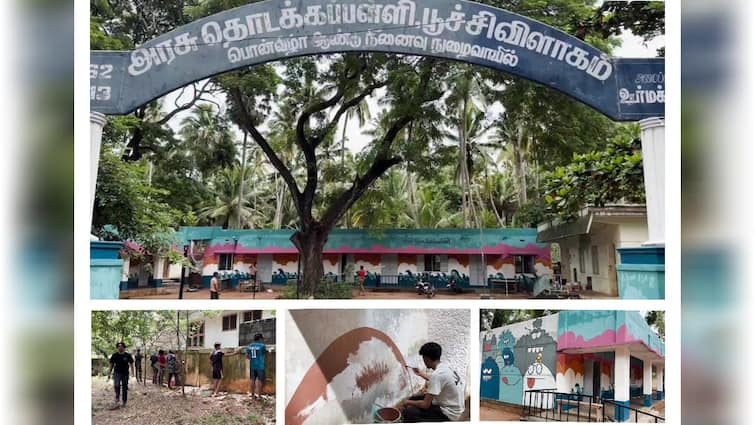 Kanyakumari news youths cleaned and renovated the dilapidated plastered building near Nagercoil - TNN பொலிவிழந்த அரசுப்பள்ளி; களம் இறங்கிய இளைஞர்கள்- பள்ளியை திறந்து வைத்த எஸ்.பி.